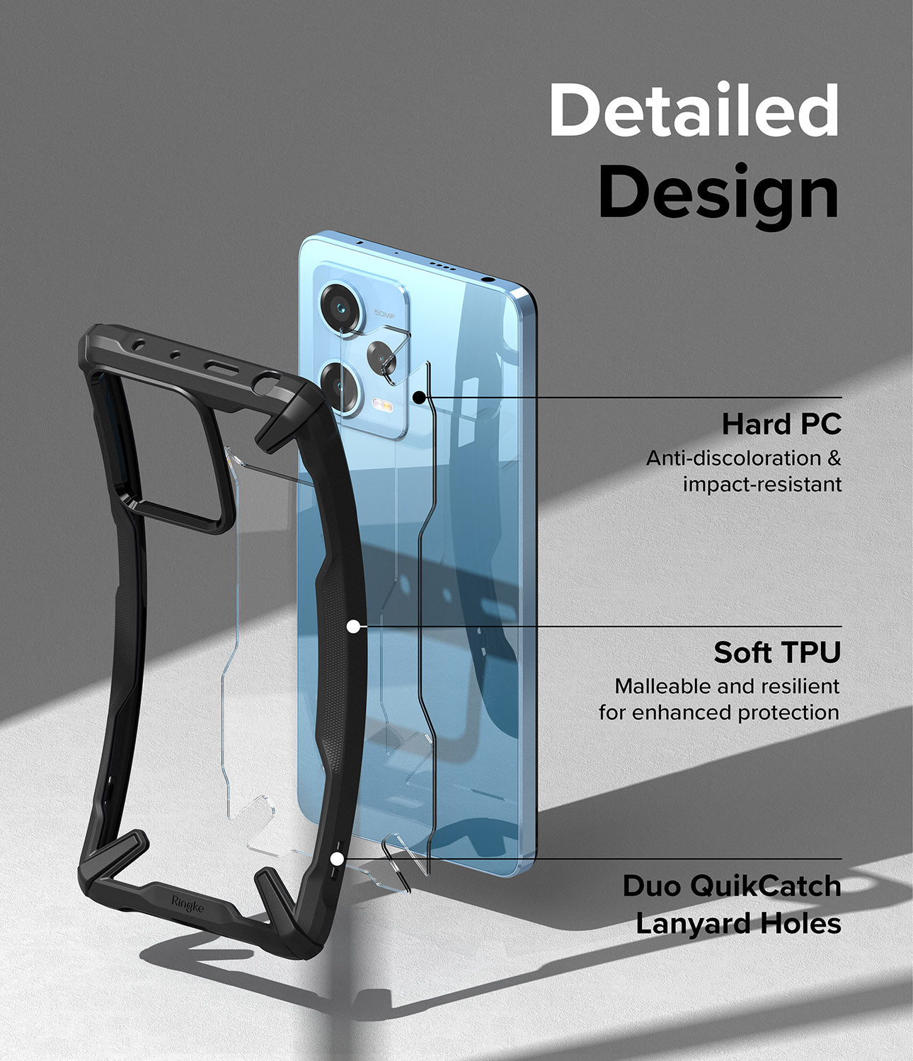 Detailed Design - Hard PC, Soft TPU, and Dui QuikCatch Lanyard Holes