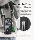 Redmi Note 13 Pro / Poco X6 Case | Fusion-X Camo Black - Versatile Dual Strap Holes. The reduced strap hole size provides a cleaner design while improving the utility by allowing multiple accessories. 