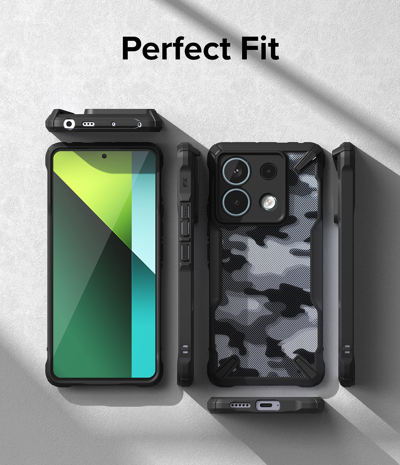 Redmi Note 13 Pro / Poco X6 Case | Fusion-X Camo Black - Perfect Fit