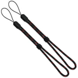 Paracord Lanyard Wrist Strap [2 Pack] - Two black and red paracord wrist straps with adjustable sliders and Ringke branding.