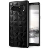 Galaxy Note 8 Case | Air Prism - Black phone case with a geometric, faceted prism pattern on the back and a clear front display.