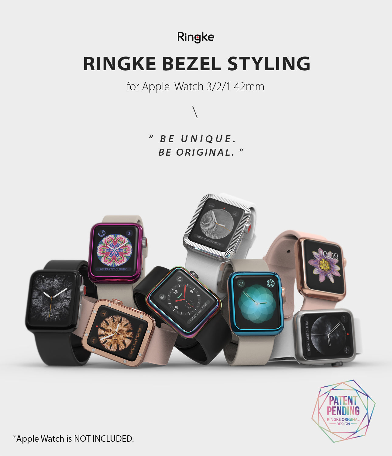 apple watch 3 2 1 42mm case ringke bezel styling stainless steel frame cover 42-43