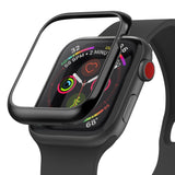 Apple Watch 3 / 2 / 1 (42mm) | Bezel Styling - A black adhesive bezel frame hovering above an Apple Watch face.