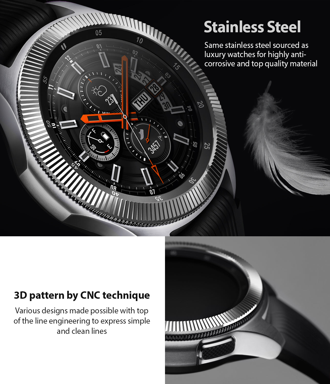Galaxy Watch 46mm Ringke Bezel Styling 46 02 Black 46