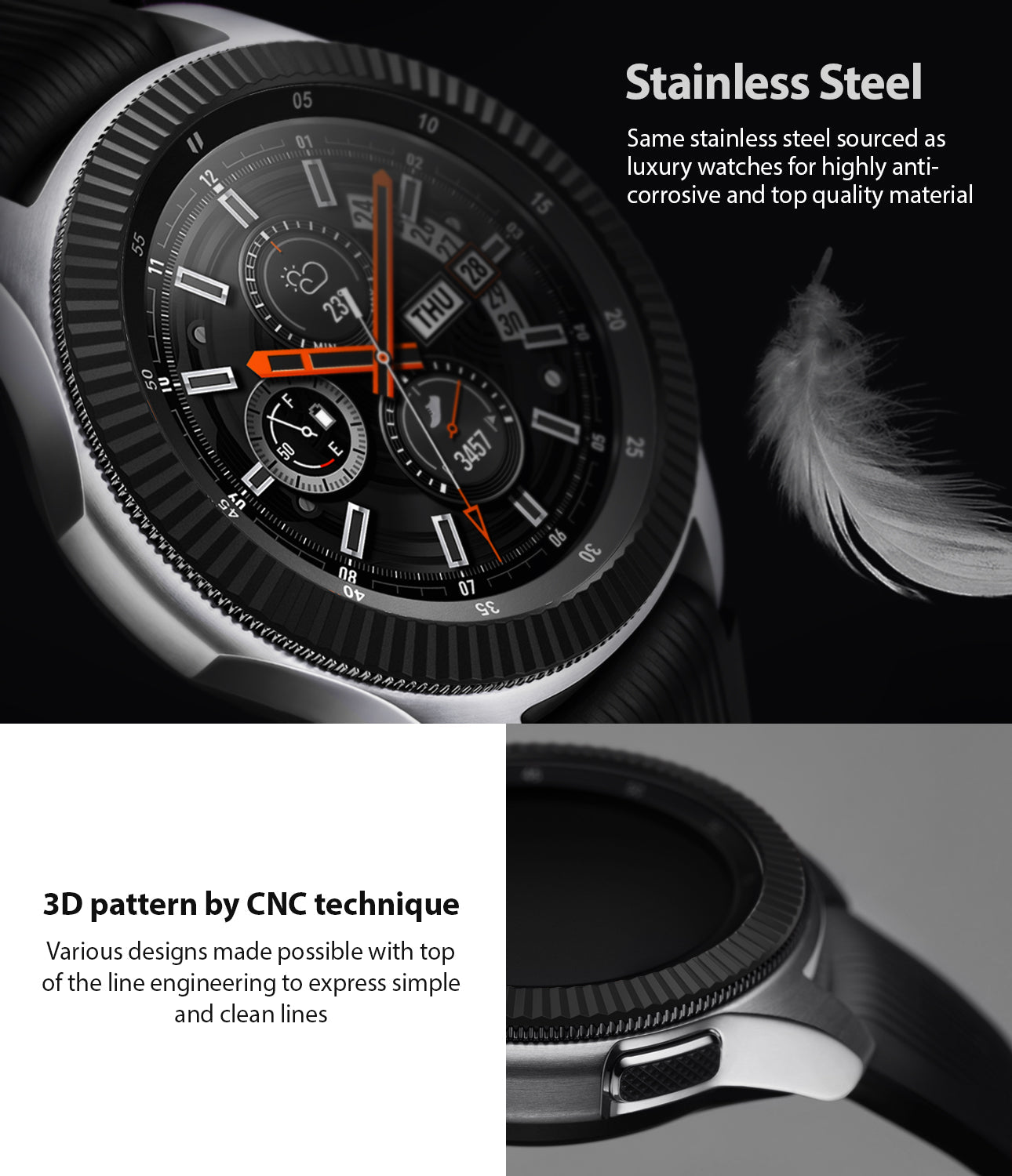 ringke bezel styling samsung galaxy watch 46mm case cover made with high quality stainless steel