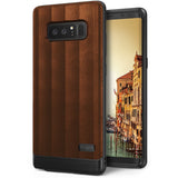 Galaxy Note 8 Case | Flex S - Brown striped textured phone case with black base and camera cutout on a Galaxy Note 8.
