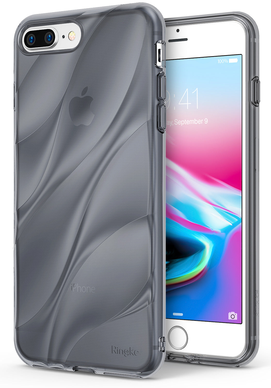 ringke flow streamedline design back case cover for iphone 7 plus 8 plus main smoke black