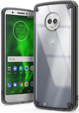ringke fusion clear transparent hard pc back case cover for moto g6 main smoke black