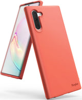 Galaxy Note 10 Case | Air-S - Coral-colored slim phone case on a Galaxy Note 10, showing back camera cutout and front screen.