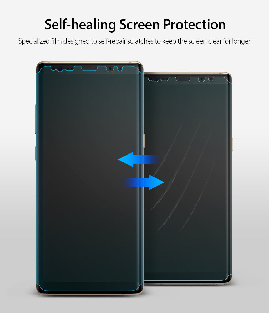 Galaxy Note 8 Screen Protector | Full Cover (2P) - Self-healing Screen Protection. Specialized film designed to self-repair scratches to keep the screen clear for longer.