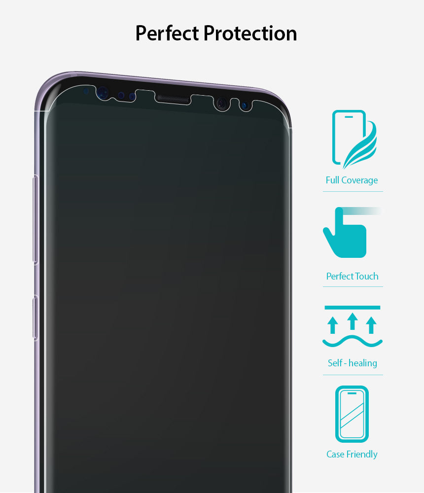Galaxy S8 Screen Protector | Full Cover (2P) - Perfect Protection. Full Coverage. Perfect Touch. Self-Healing. Case Friendly