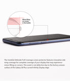 Galaxy S8 Plus Screen Protector | Full Cover (2P) - the invisible defender full coverage screen protector features innovative side wing coverage for complete coverage of your display that may experience minor lifting on corners. This event is not defective due to the factory uneven surface of the Galaxy S8 Plus curved Infinity Display edge.