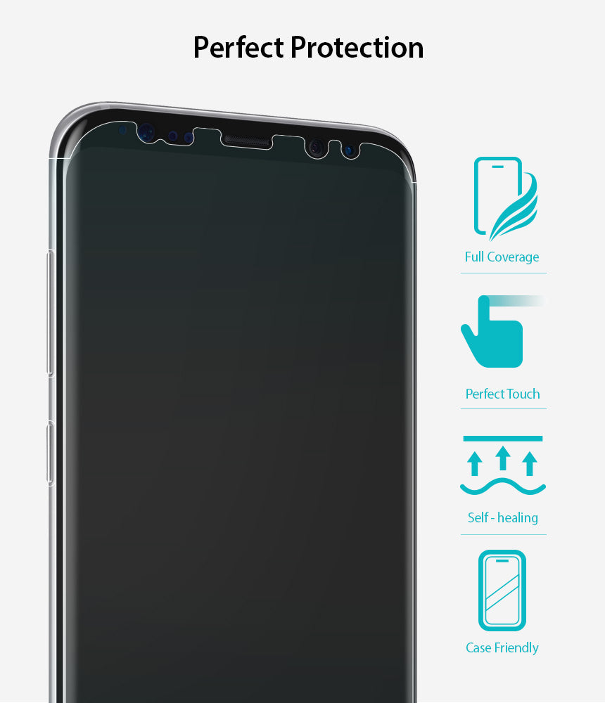 Galaxy S8 Plus Screen Protector | Full Cover (2P) - Perfect Protection. Full Coverage. Perfect Touch. Self Healing. Case Friendly.