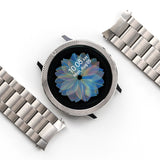 Galaxy Watch Active 2 44mm | Metal One Band - Smartwatch with textured silver bezel and metal link band on white.