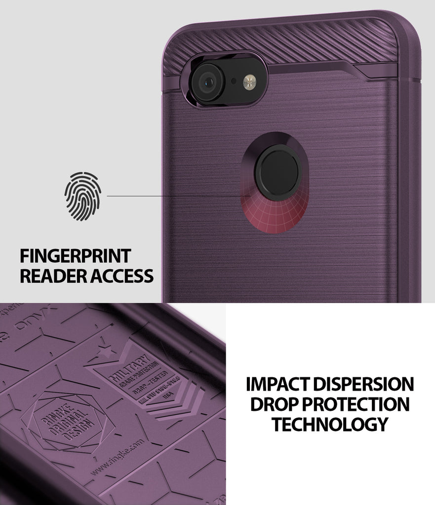 Google Pixel 3 XL Case | Onyx - Fingerprint Reader Access. Impact dispersion drop protection technology
