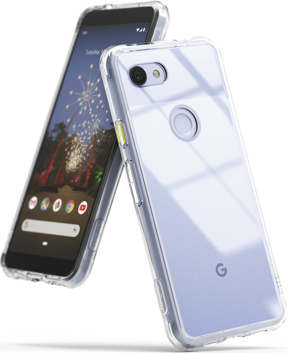 ringke fusion clear transparent protective back case cover for google pixel 3a xl main