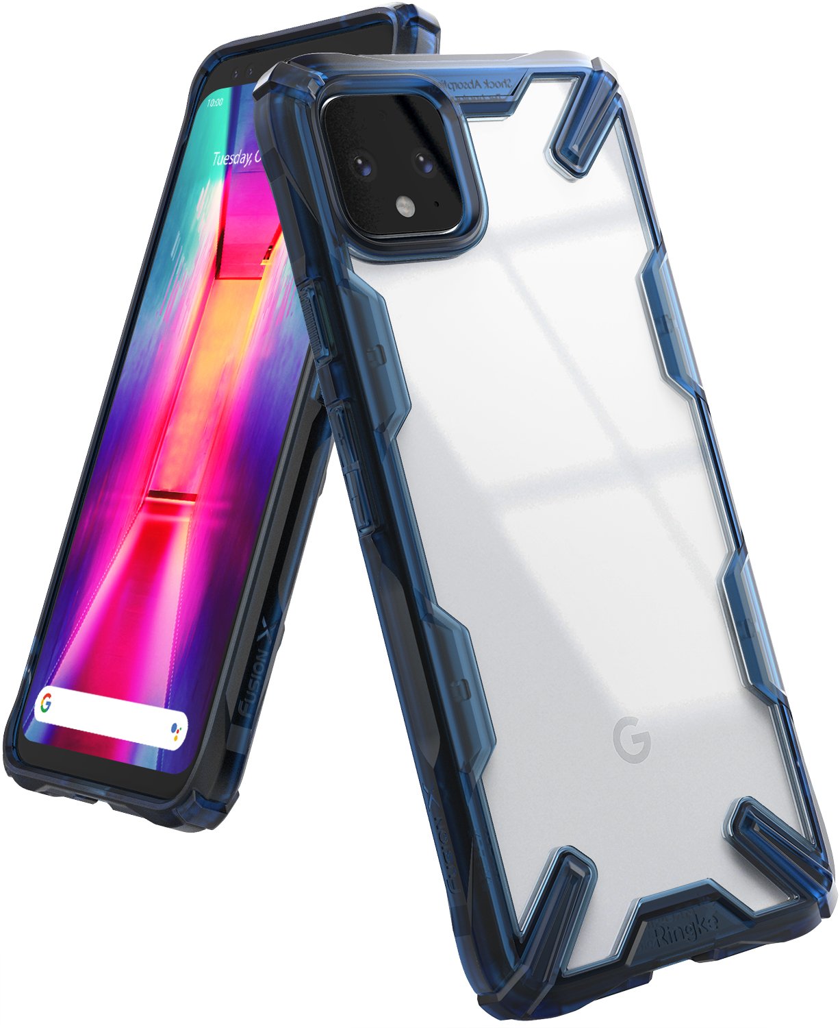 Ringke Fusion-X Case compatible with Google Pixel 4 XL, Space Blue