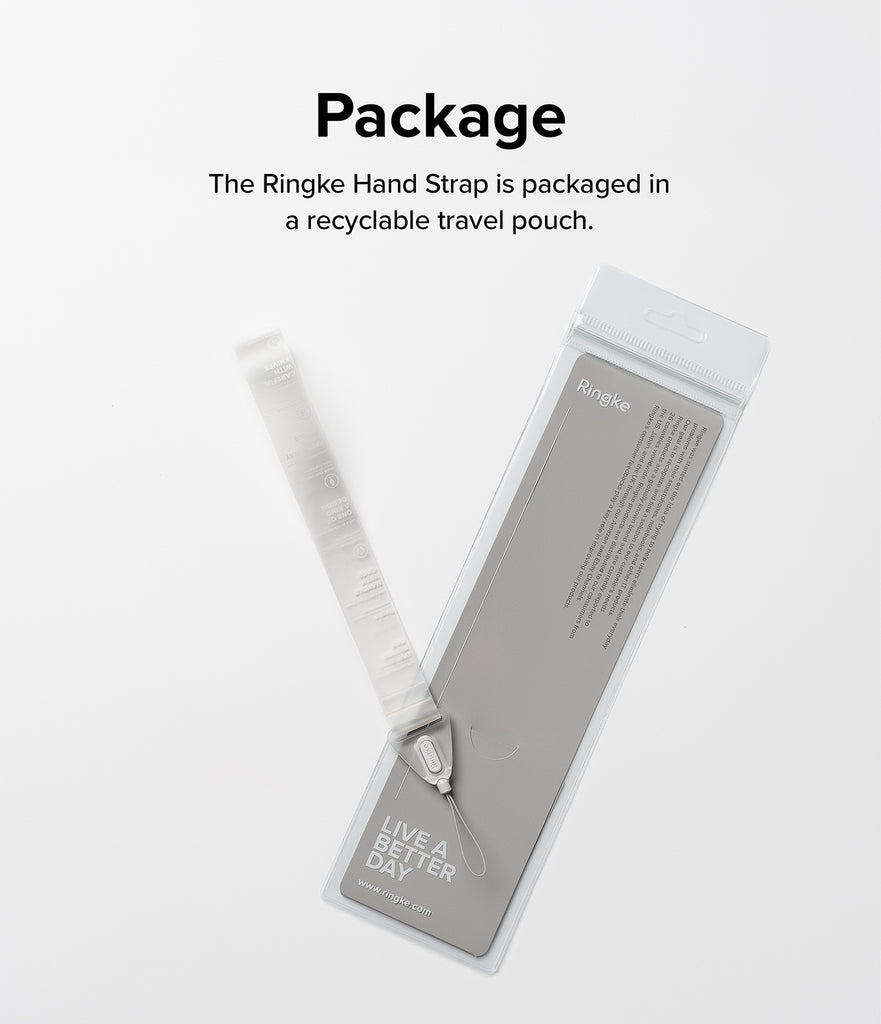 TPU Hand Strap - Ringke Packing Tape Packaged in a recyclable travel pouch