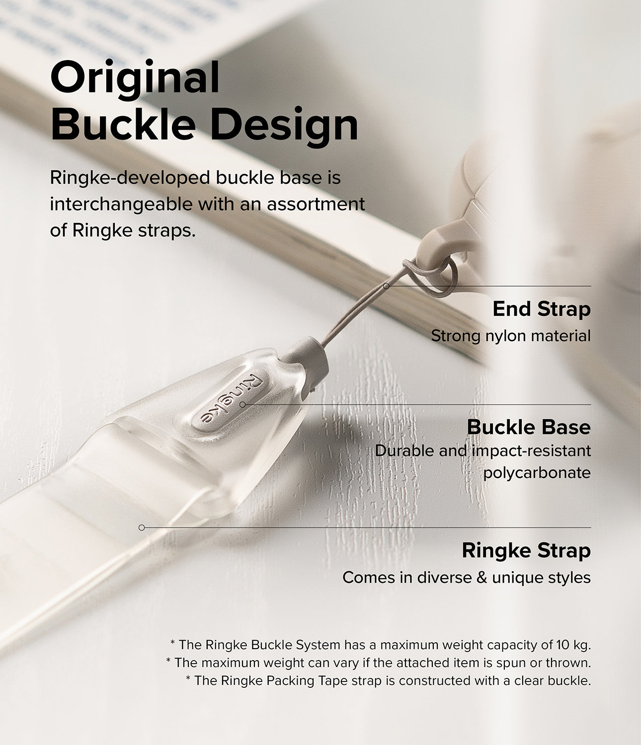 TPU Hand Strap - Ringke Packing Tape with buckle design