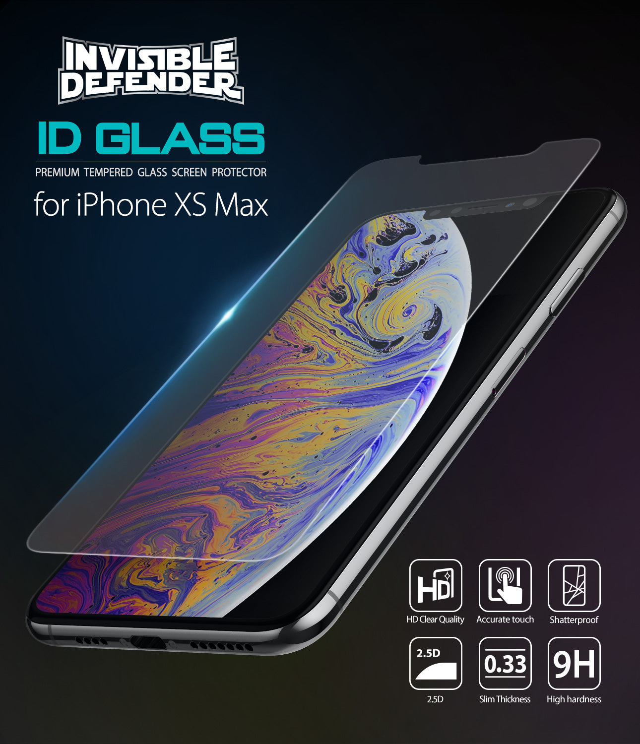 iPhone XS Max Screen Protector | Invisible Defender Glass - By Ringke