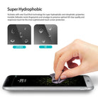 LG G5 Screen Protector | Invisible Defender - LG G5 Screen Protector - Comparison of water beading on standard vs. Invisible Defender screen protectors on a smartphone.