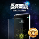 LG G5 Screen Protector | Invisible Defender - LG G5 Screen Protector - Invisible Defender screen protector for LG G5 against a starry background with a 3+1 pack seal.