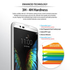 LG K10 Screen Protector | Invisible Defender - LG K10 Screen Protector - Diagram showing five layers of screen protector film applied to an LG K10 smartphone display.
