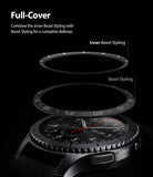 ringke inner bezel styling for samsung galaxy watch 46mm, gear s3 frontier, and gear s3 classic, 46-inner-02, stainless steel, full coverage