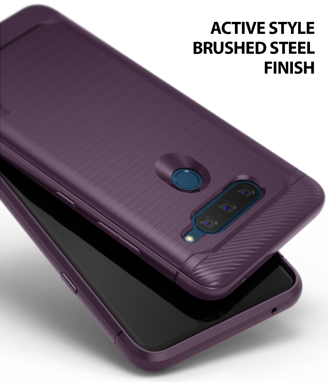 LG V40 ThinQ Case | Onyx - Active Style Brushed Steel Finish