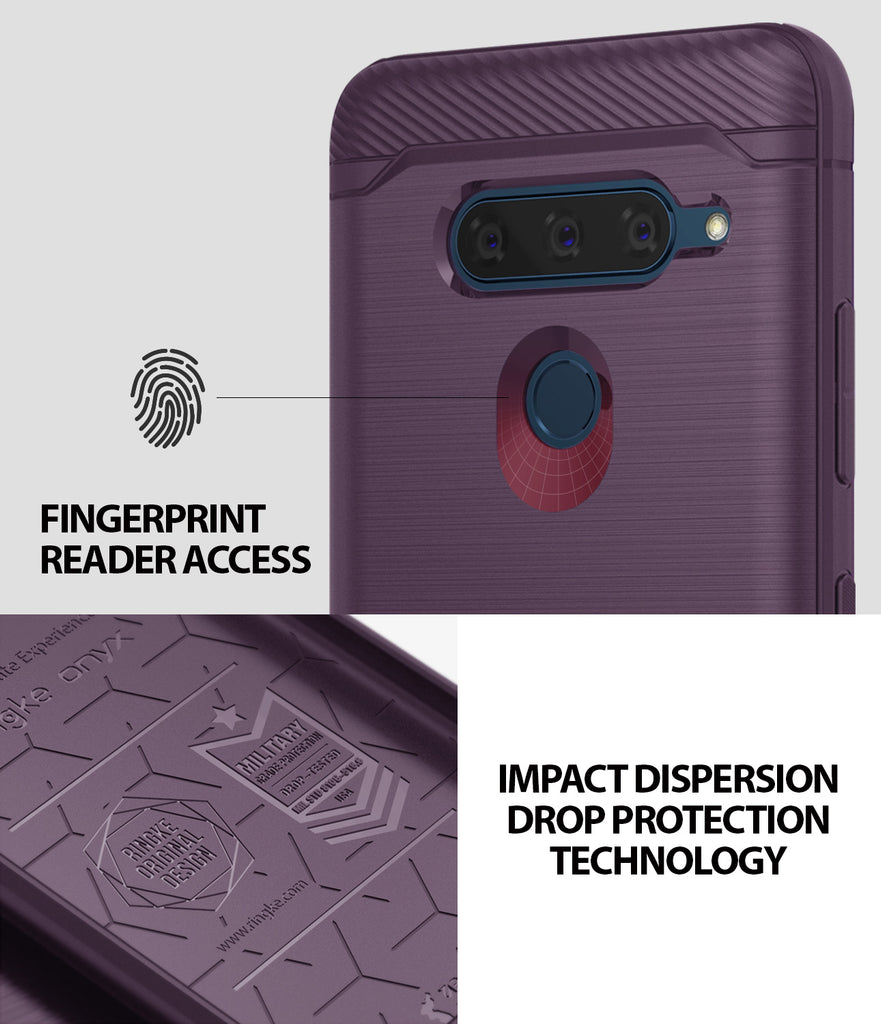 LG V40 ThinQ Case | Onyx - Fingerprint Reader Access. Impact Dispersion Drop Protection Technology
