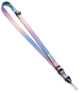 Design Lanyard Strap - Adjustable lanyard with a blue, purple, and peach gradient pattern and a black plastic buckle.
