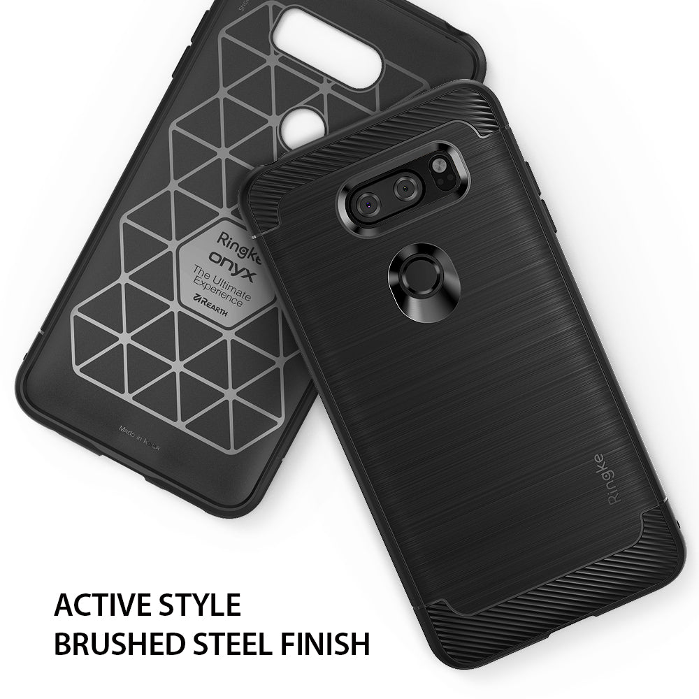 LG V30 ThinQ Case | Onyx - Active Style Brushed Steel Finish