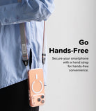 Design Shoulder Strap - A close-up of a folded polyester strap with a grey exterior and a vibrant orange interior.