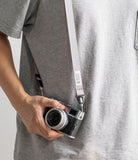Design Shoulder Strap - Information table listing product name, material, size, origin, and available color options.