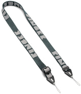 Shoulder Strap | Lettering - Dark gray fabric strap with repeating white Ringke logo and adjustable black plastic clips.