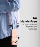 Design Shoulder Strap - A loop of pink and white striped polyester fabric against a white background.