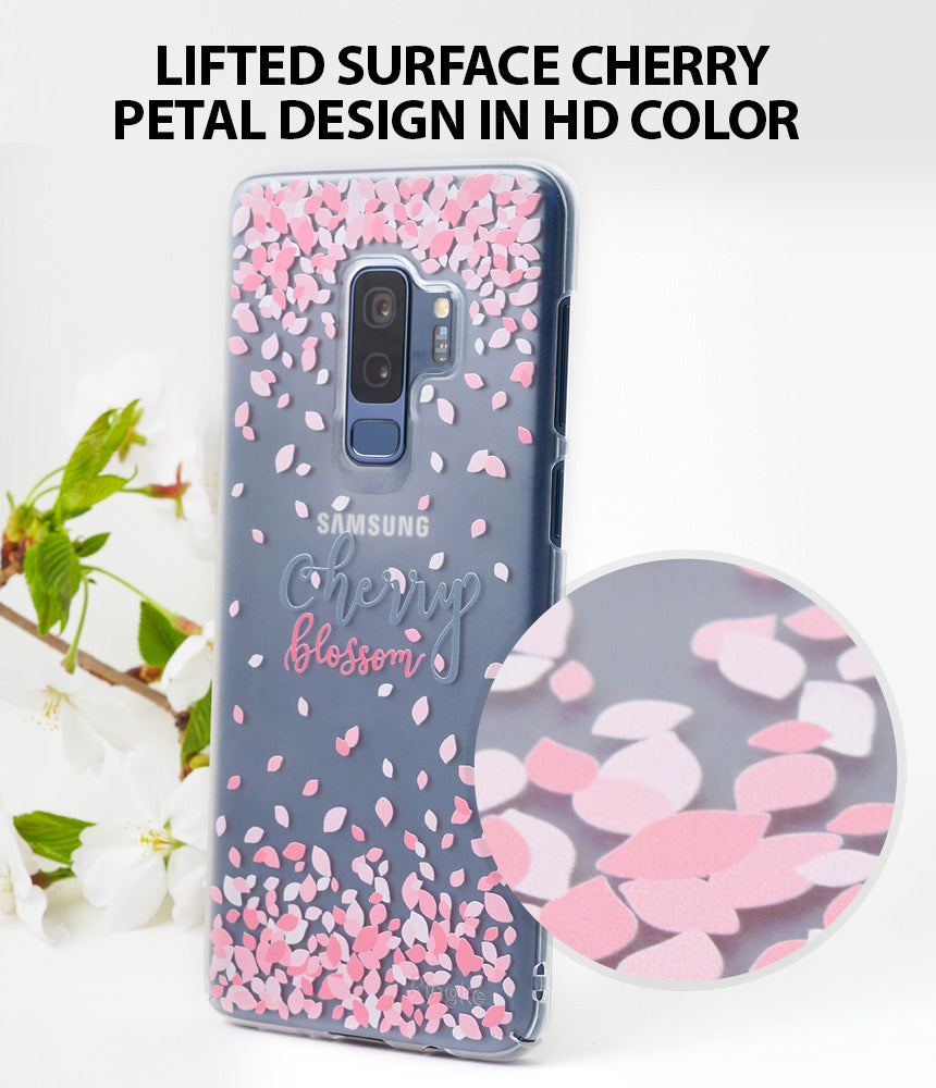 Galaxy S9 Plus Case | Slim (Cherry Blossom) - Lifted Surface Cherry Petal Design in HD color
