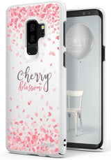 Galaxy S9 Plus Case | Slim (Cherry Blossom) - Three Galaxy S9 Plus cases with pink cherry blossom petal patterns.