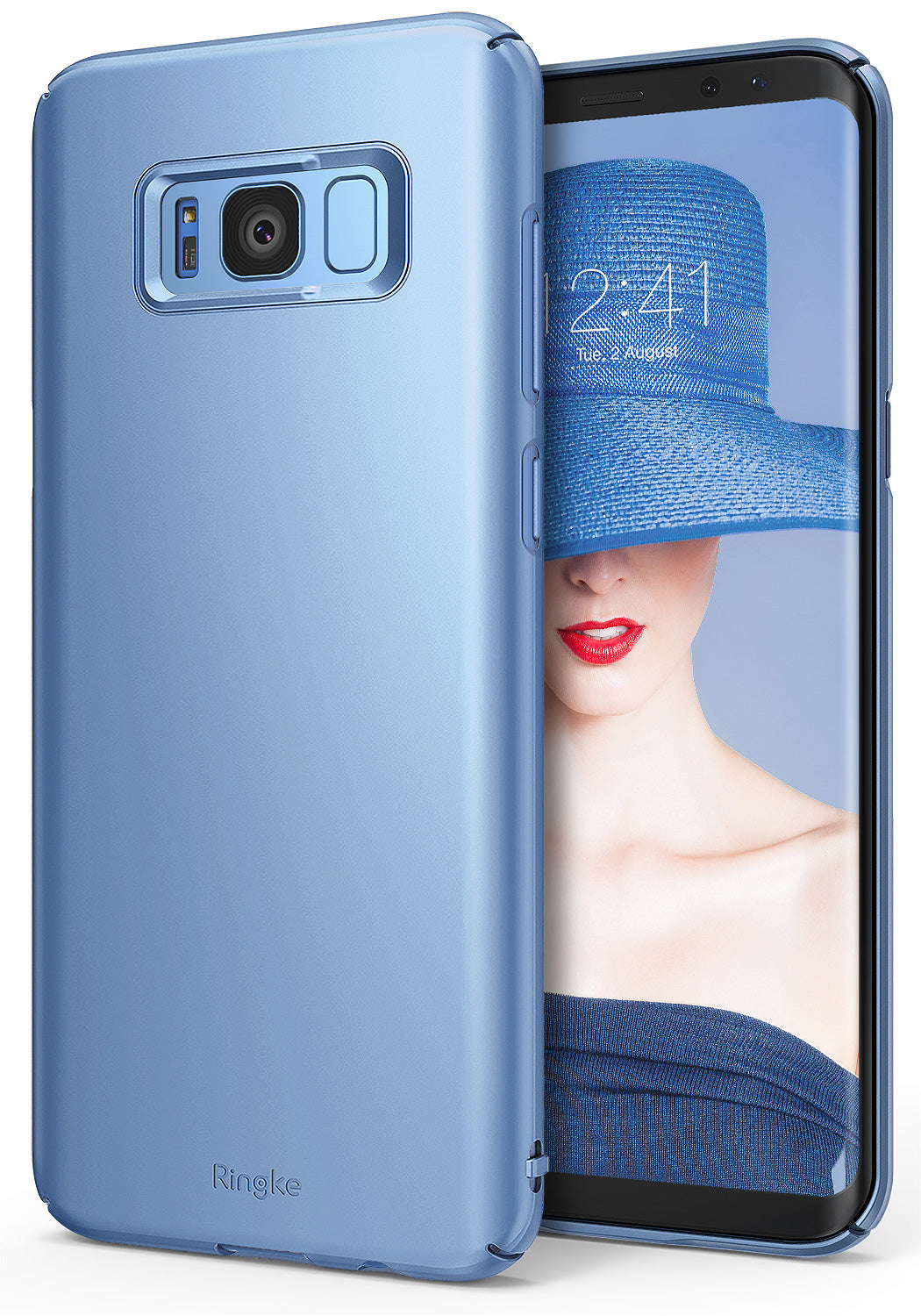 ringke slim premium hard pc protective back cover case for galaxy s8 blue pearl