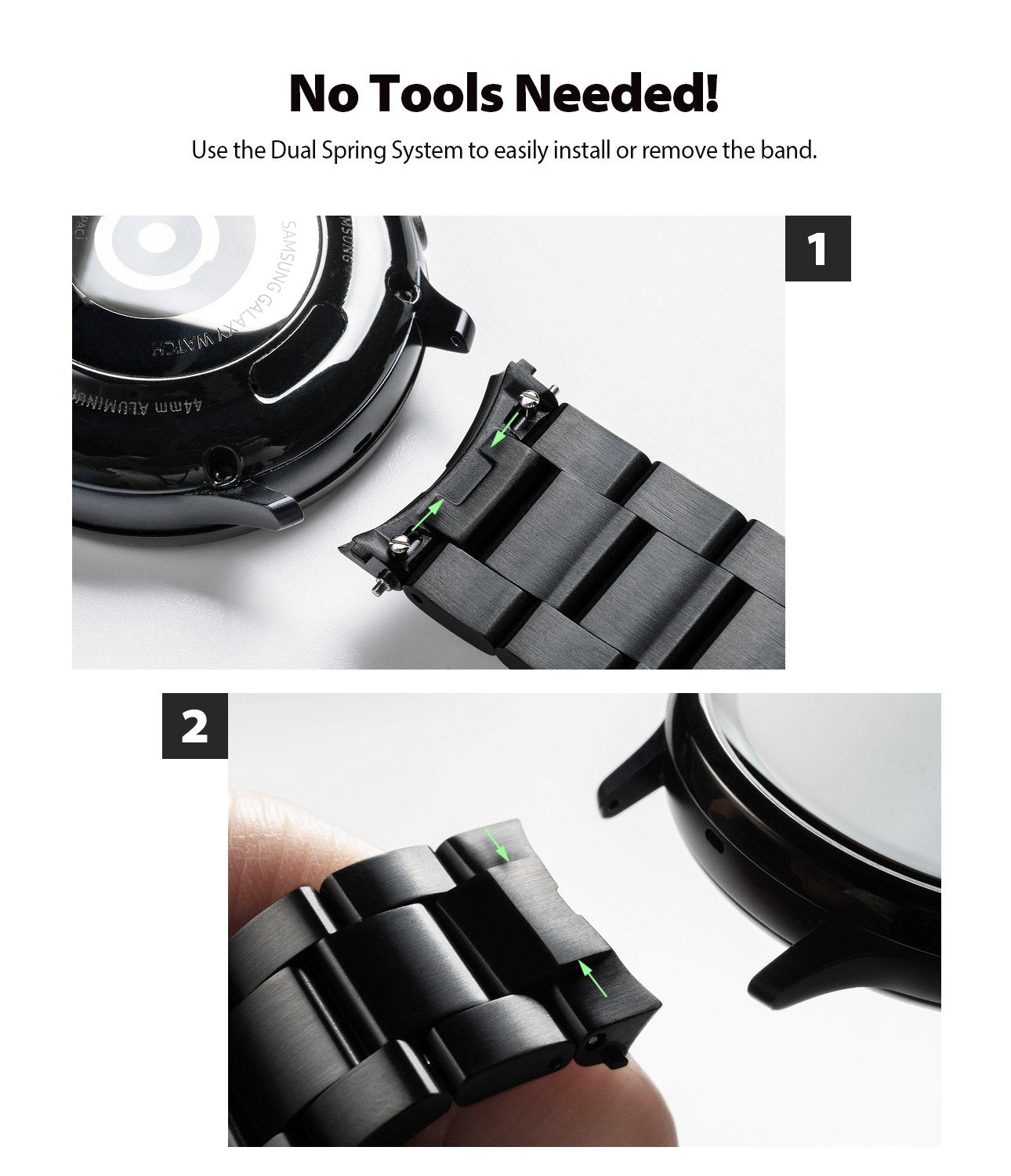 ringke metal one band stainless silver watch band for galaxy watch active 2 44mm easy installation without tools