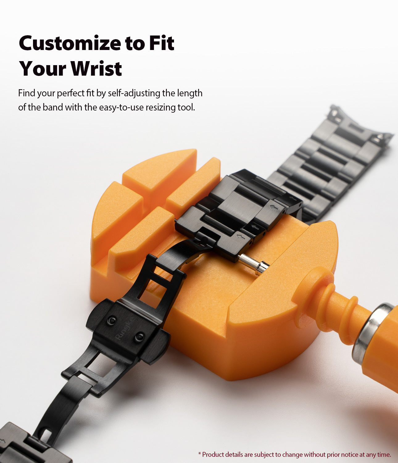 ringke metal one band stainless silver watch band for galaxy watch active 2 44mm easy resizing with a complimentary resizing tool