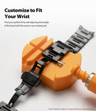 ringke metal one band stainless silver watch band for galaxy watch active 2 44mm easy resizing with a complimentary resizing tool