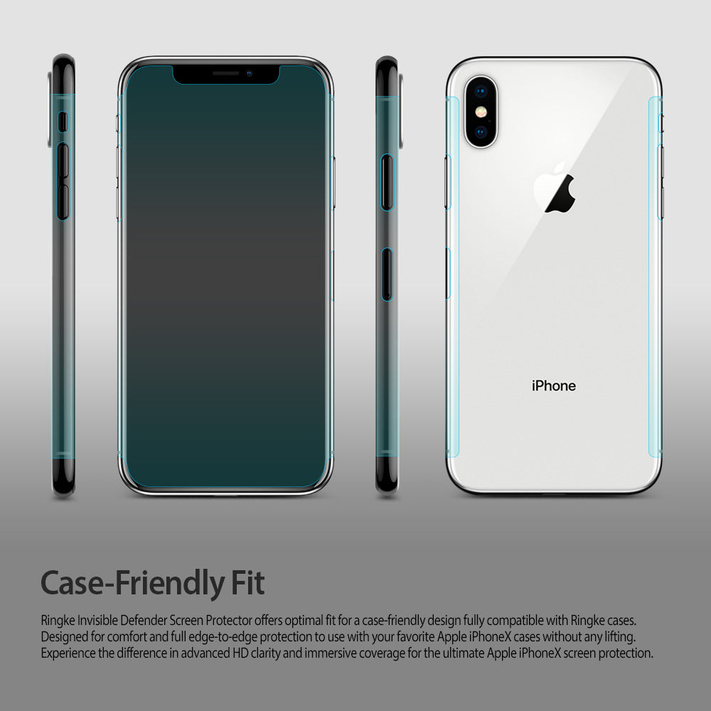 iPhone X Screen Protector | Invisible Defender - Case Friendly Fit