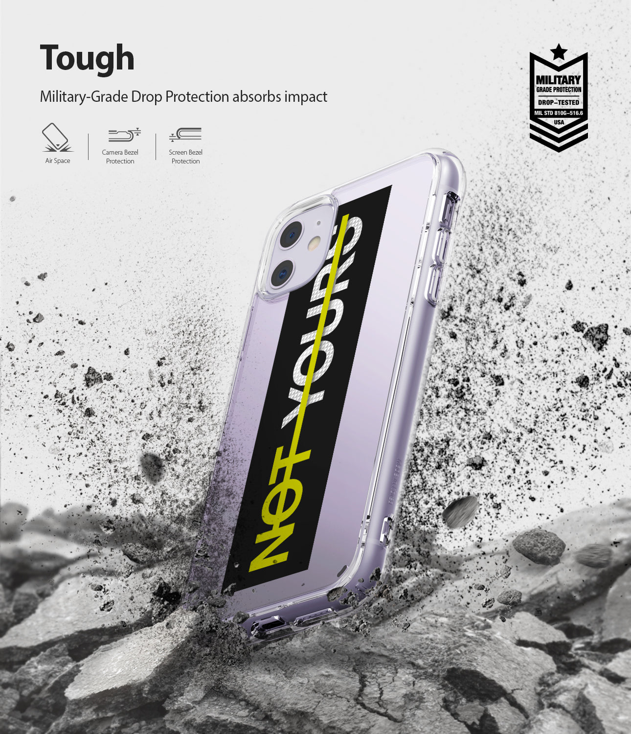 military grade drop protection absorbs impact