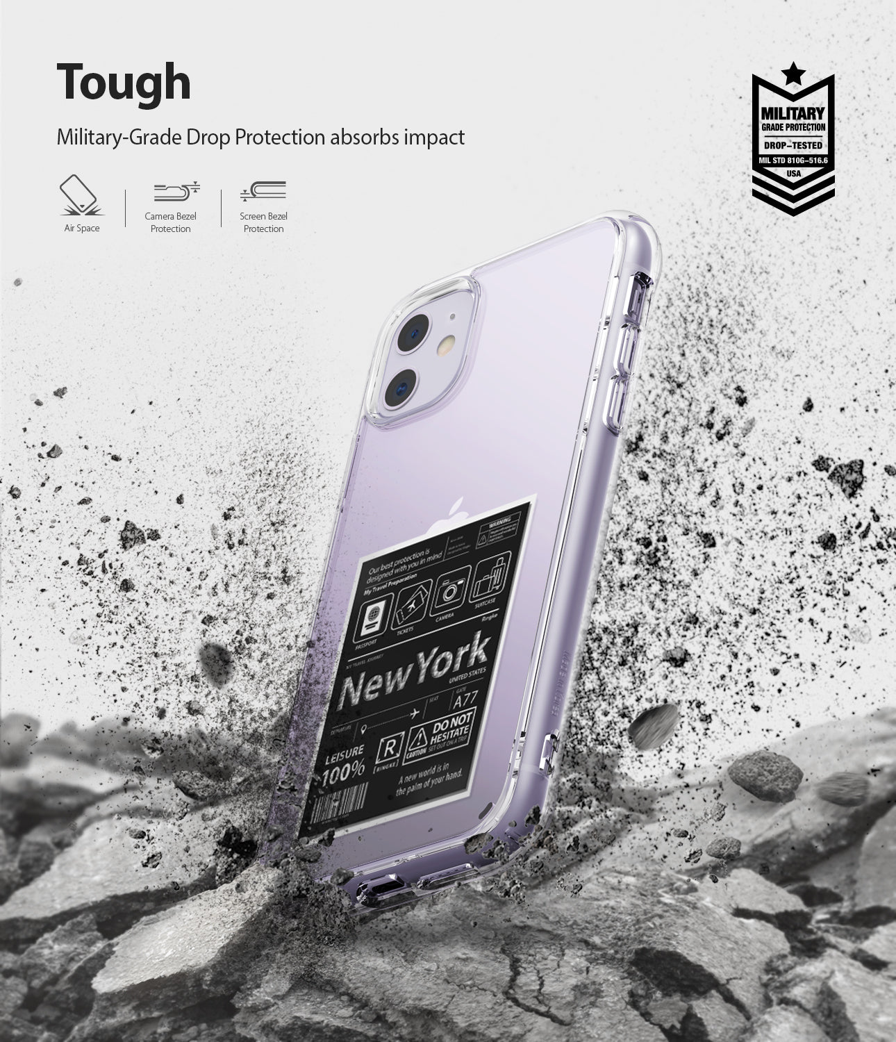 military grade drop protection absorbs impact
