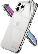 iPhone 11 Pro Max Case | Air - Two clear protective cases shown from front and back angles on an iPhone 11 Pro Max.