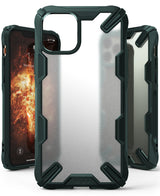 iPhone 11 Pro Max Case | Fusion-X Matte - Dark green rugged phone case with a frosted back and reinforced corners.