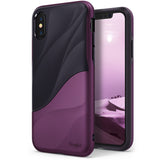 Apple iPhone X Case Ringke [WAVE] [Metallic Purple] Dual Layer Heavy Duty Textur