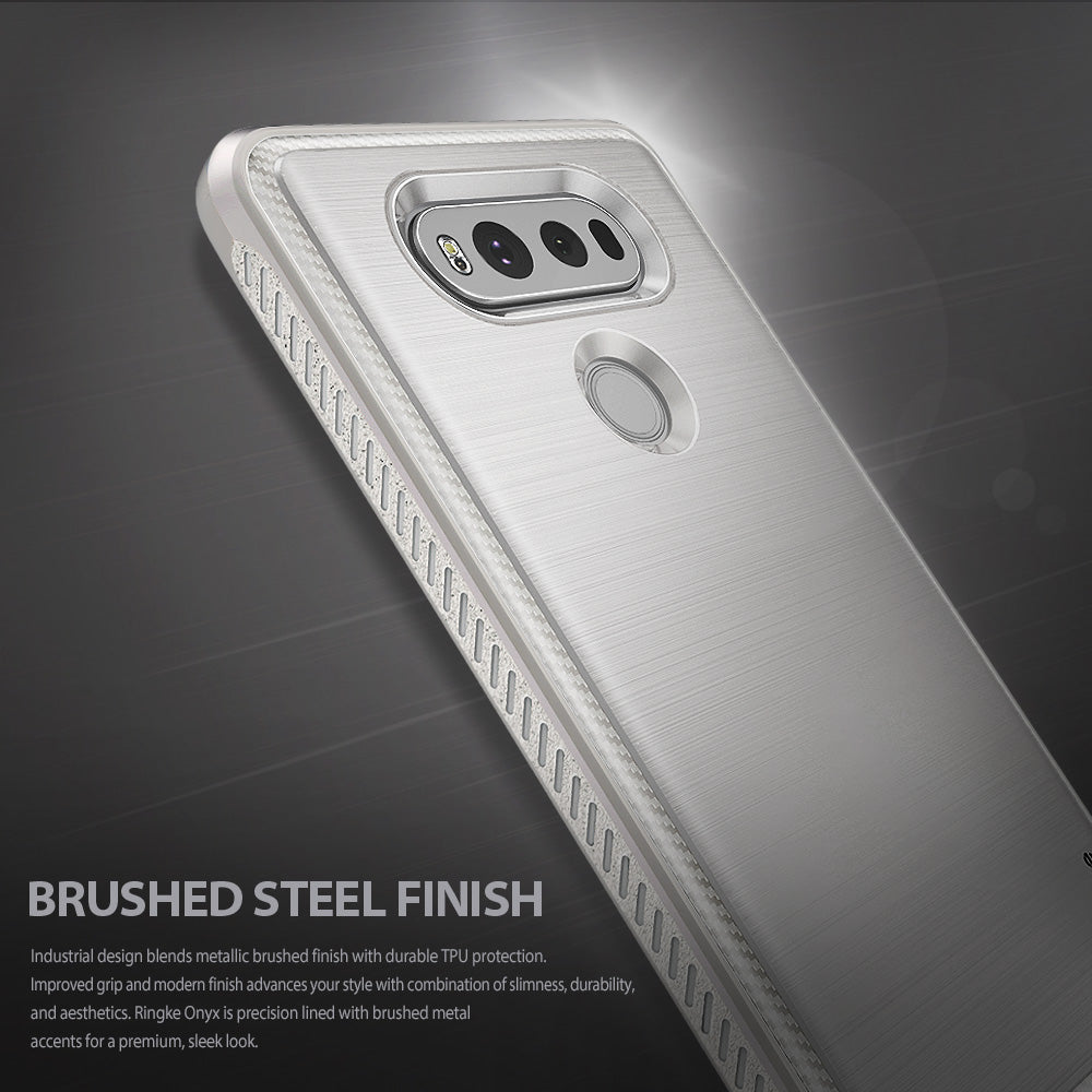 LG V20 Case | Onyx - Brushed Steel Finish