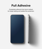 Galaxy S23 FE Screen Protector | Full Cover Glass - 2 Pack - Full Adhesive. Completely adherent from top to bottom for longer-lasting and bubble-free protection.